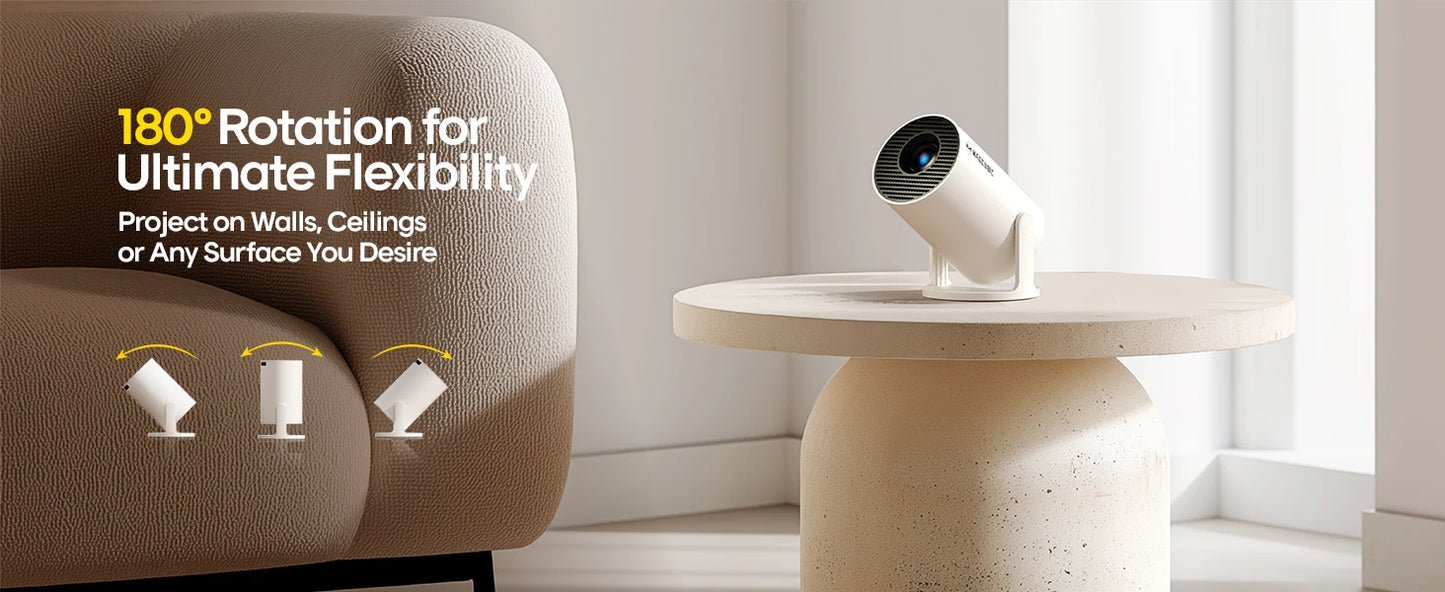 Mini Projecteur HY300 PRO 4K – Cinéma Maison & Extérieur, Android 11, WiFi 6, Bluetooth 5.0, 290 ANSI