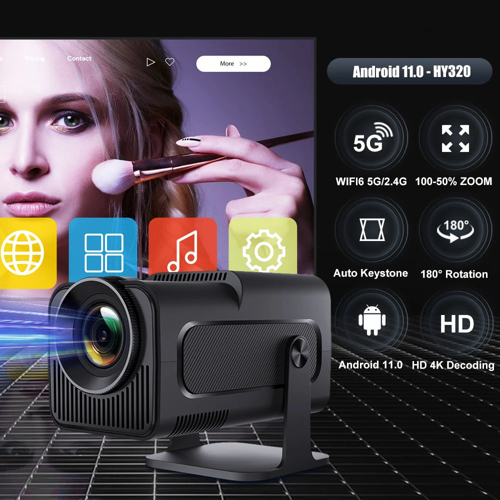 Magcubic Android 11 390ANSI HY320 Projector 4K Native 1080P Dual Wifi6 BT5.0 Cinema portable HY300