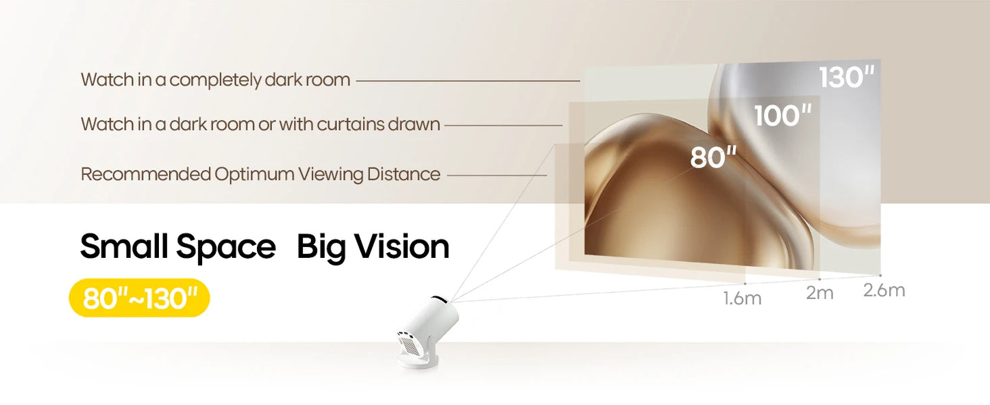 Mini Projecteur HY300 PRO 4K – Cinéma Maison & Extérieur, Android 11, WiFi 6, Bluetooth 5.0, 290 ANSI